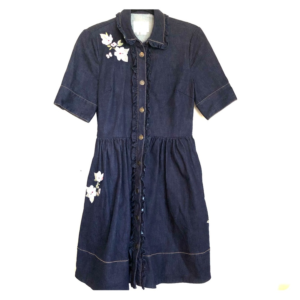 Kate Spade embroidered denim shirtdress